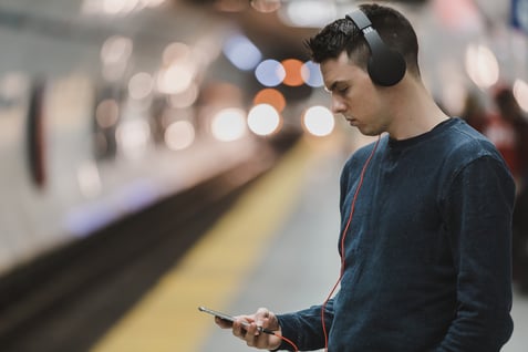 Guy on headphones