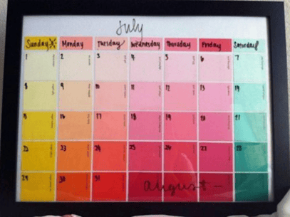 Colorful DIY Dry-Erase Calendar | 15 Ways to Decorate Your Dorm Without Breaking the Bank