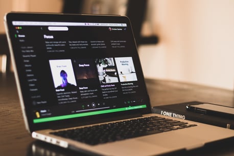 Laptop with spotify