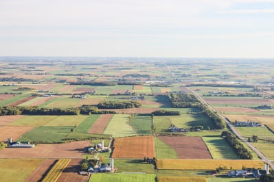 aerial of farmland