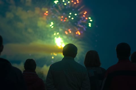 people watching fireworks