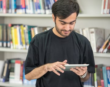 College Iranian student on university campus