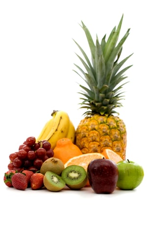 isolated variety of fruit over a white background